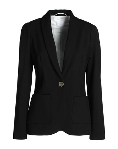 Merci .., Woman Blazer Black Size 10 Viscose, Nylon, Elastane