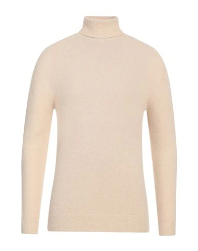 Alpha Studio Man Turtleneck Beige Size 44 Alpaca Wool, Polyamide, Cotton, Modal, Elastane