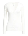 Vicolo Woman Cardigan White Size Onesize Viscose, Polyester