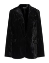 Vanessa Scott Woman Blazer Black Size L Polyester, Elastic Fibres