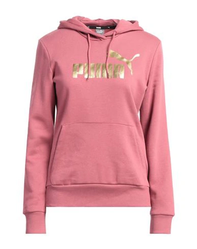 Puma Woman Sweatshirt Pastel Pink Size S Cotton, Polyester, Elastane