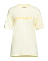 Carhartt Work In Progress Woman T-shirt Light Yellow Size L Organic Cotton