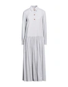 Alysi Woman Maxi Dress Light Grey Size 4 Viscose, Cotton, Wool