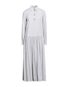 Alysi Woman Maxi Dress Light Grey Size 4 Viscose, Cotton, Wool In Grey