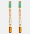 ALIITA DECO MAXI EMBELLISHED 9KT GOLD DROP EARRINGS