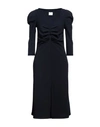 Merci .., Woman Midi Dress Navy Blue Size 4 Polyester, Elastane In Black