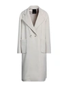 Yes London Woman Coat Cream Size 8 Polyester, Viscose In White