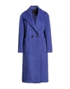 Yes London Woman Coat Dark Purple Size 8 Polyester, Viscose In Purple