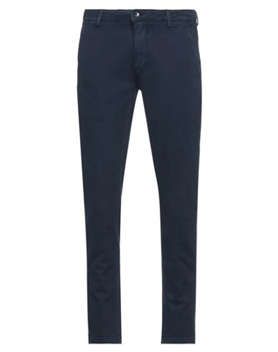 Yan Simmon Man Pants Navy Blue Size 28 Cotton, Elastane In Navy Blue