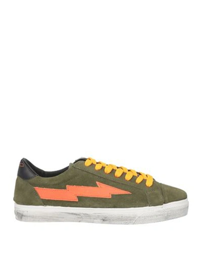 Sanyako Man Sneakers Military Green Size 9.5 Leather, Textile Fibers