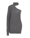 Brunello Cucinelli Woman Turtleneck Lead Size M Cashmere, Silk In Grey