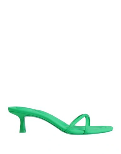 Alexander Wang Woman Sandals Green Size 9.5 Textile Fibers