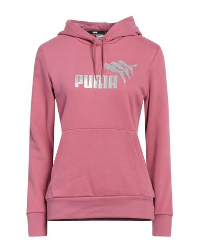 Puma Woman Sweatshirt Pastel Pink Size L Cotton, Polyester, Elastane