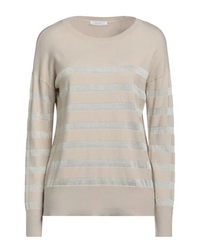 Majestic Filatures Woman Sweater Beige Size 1 Organic Cotton, Viscose, Elastane, Metallic Fiber