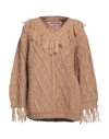 Pink Memories Woman Sweater Camel Size 6 Acrylic, Mohair Wool, Polyamide, Wool In Beige