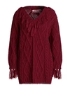 Pink Memories Woman Sweater Garnet Size 10 Acrylic, Mohair Wool, Polyamide, Wool In Red