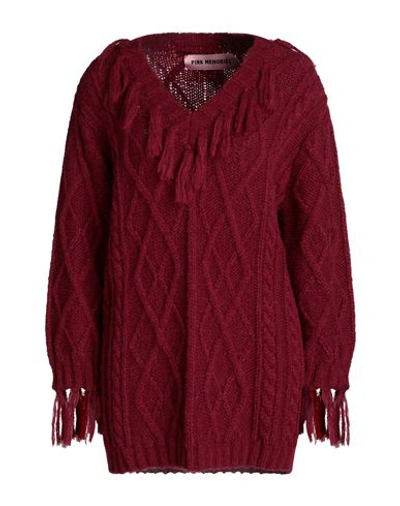 Pink Memories Woman Sweater Garnet Size 10 Acrylic, Mohair Wool, Polyamide, Wool In Red