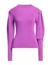 Merci .., Woman Sweater Mauve Size S Merino Wool In Purple