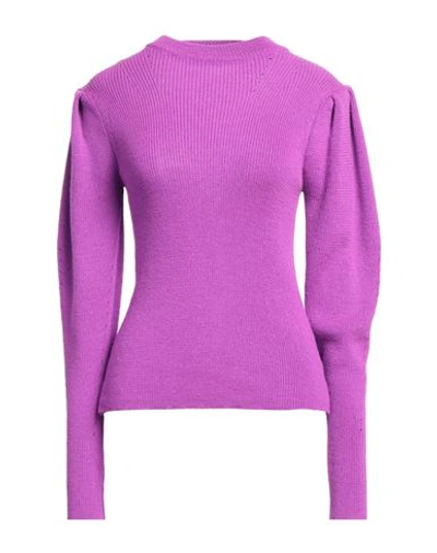 Merci .., Woman Sweater Mauve Size S Merino Wool In Purple