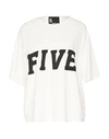 5preview Woman T-shirt White Size L Viscose, Polyamide, Elastane