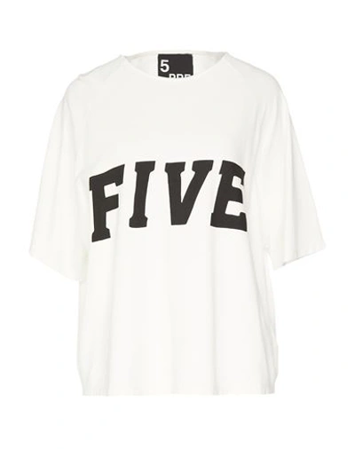 5preview Woman T-shirt White Size L Viscose, Polyamide, Elastane