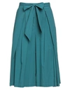 Manila Grace Woman Cropped Pants Deep Jade Size 10 Cotton In Green