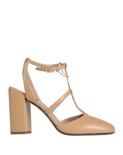 Patrizia Pepe Woman Pumps Sand Size 11 Soft Leather In Beige