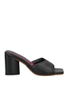 Loretta Pettinari Woman Sandals Black Size 10 Soft Leather