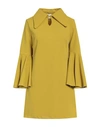 Dixie Woman Mini Dress Mustard Size M Polyester, Elastane In Yellow