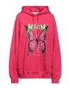 Msgm Woman Sweatshirt Fuchsia Size Xl Cotton In Pink