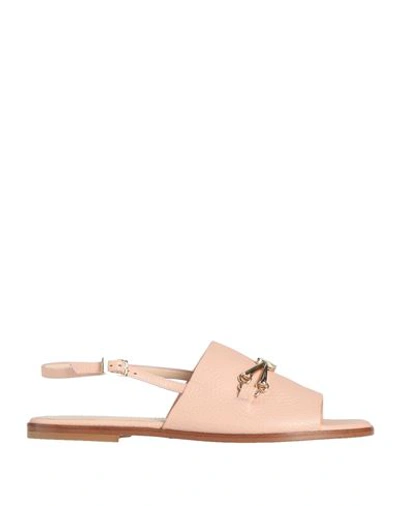 Pollini Woman Sandals Pink Size 7 Soft Leather