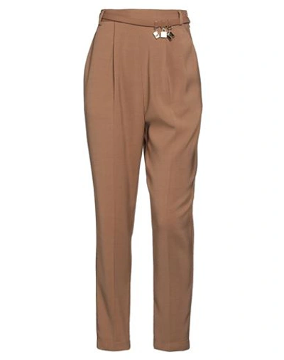 Elisabetta Franchi Woman Pants Brown Size 4 Viscose, Virgin Wool, Elastane