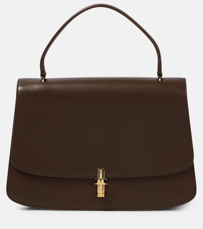 The Row Sofia 11.75 Leather Shoulder Bag In Bourbon_shg