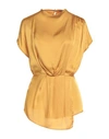 Même Road Woman Top Ocher Size 6 Rayon, Viscose In Yellow