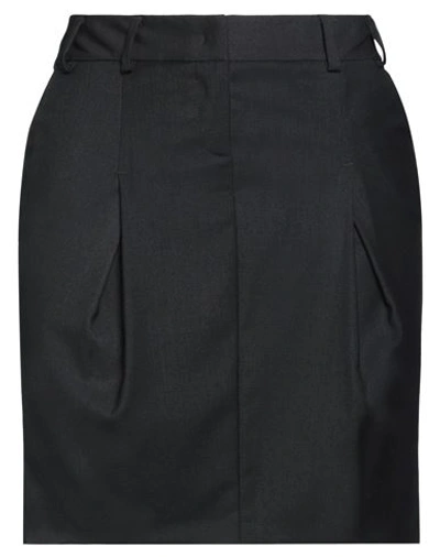 Hanita Woman Mini Skirt Charcoal Size 10 Polyester, Viscose, Elastane In Grey