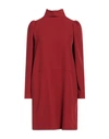 8pm Woman Short Dress Brick Red Size S Polyester, Elastane