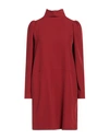 8pm Woman Short Dress Brick Red Size S Polyester, Elastane In Red