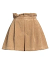 Jijil Woman Shorts & Bermuda Shorts Camel Size 8 Polyester, Polyamide In Beige