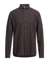 Brooksfield Man Shirt Cocoa Size 16 Cotton In Brown