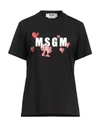 Msgm Woman T-shirt Black Size S Cotton In Black