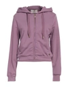 Yes Zee By Essenza Woman Sweatshirt Purple Size L Cotton, Polyester