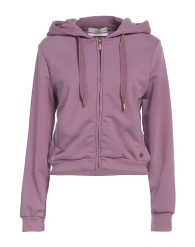 Yes Zee By Essenza Woman Sweatshirt Purple Size L Cotton, Polyester