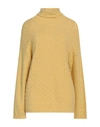 Attic And Barn Woman Turtleneck Yellow Size Xs Polyamide, Acrylic, Alpaca Wool, Wool, Elastane