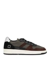 DATE D. A.T. E. MAN SNEAKERS DARK BROWN SIZE 8 LEATHER