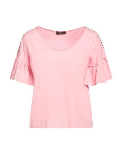 Soallure Woman T-shirt Pink Size M Cotton