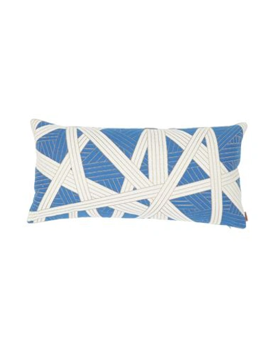 Missoni Home Nastri Cushion 30x60 Pillow Or Pillow Case Bright Blue Size - Cotton, Viscose, Polyeste