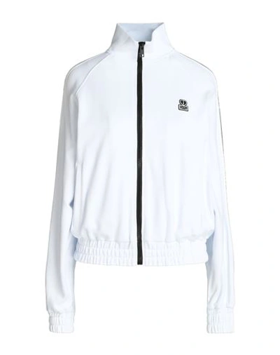 Msgm Woman Sweatshirt White Size M Cotton, Polyamide