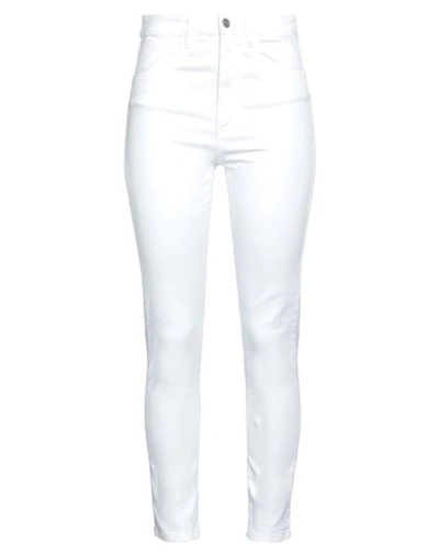Icon Denim Woman Jeans White Size 28 Cotton, Elastane In White