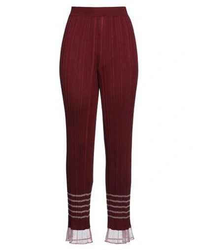 M Missoni Woman Pants Burgundy Size 4 Viscose, Polyamide, Polyester In Red