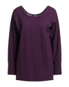 Alpha Studio Woman Sweater Purple Size 8 Merino Wool